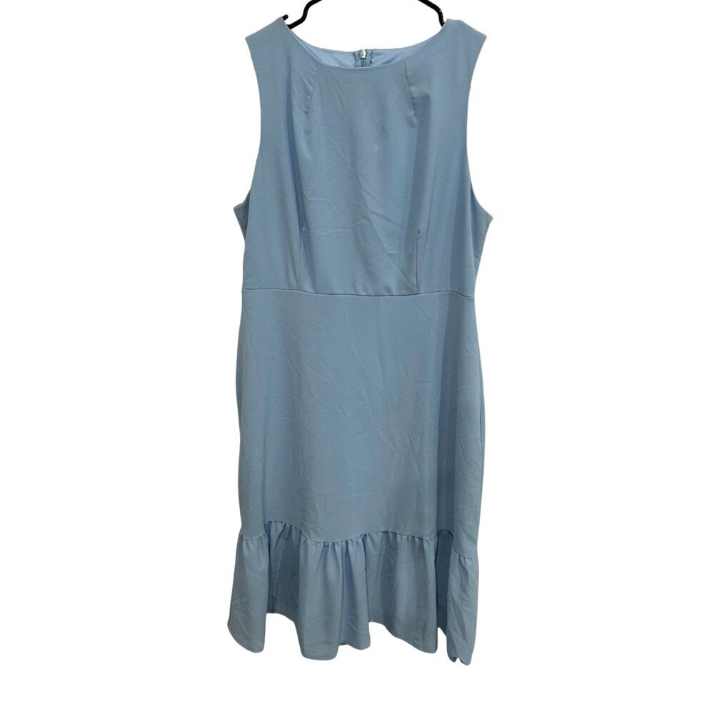 Dee Elle Light Blue Sleeveless Ruffled Hem Dress Size L Ooh La La Midi